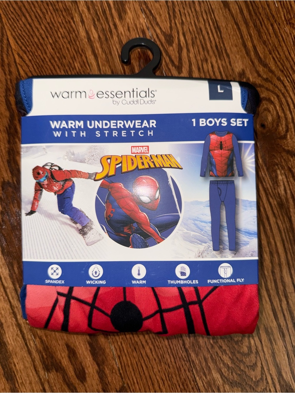 Warm Essentials by Cuddl Duds Marvel Spider-Man Red & Blue Boys Matching Set